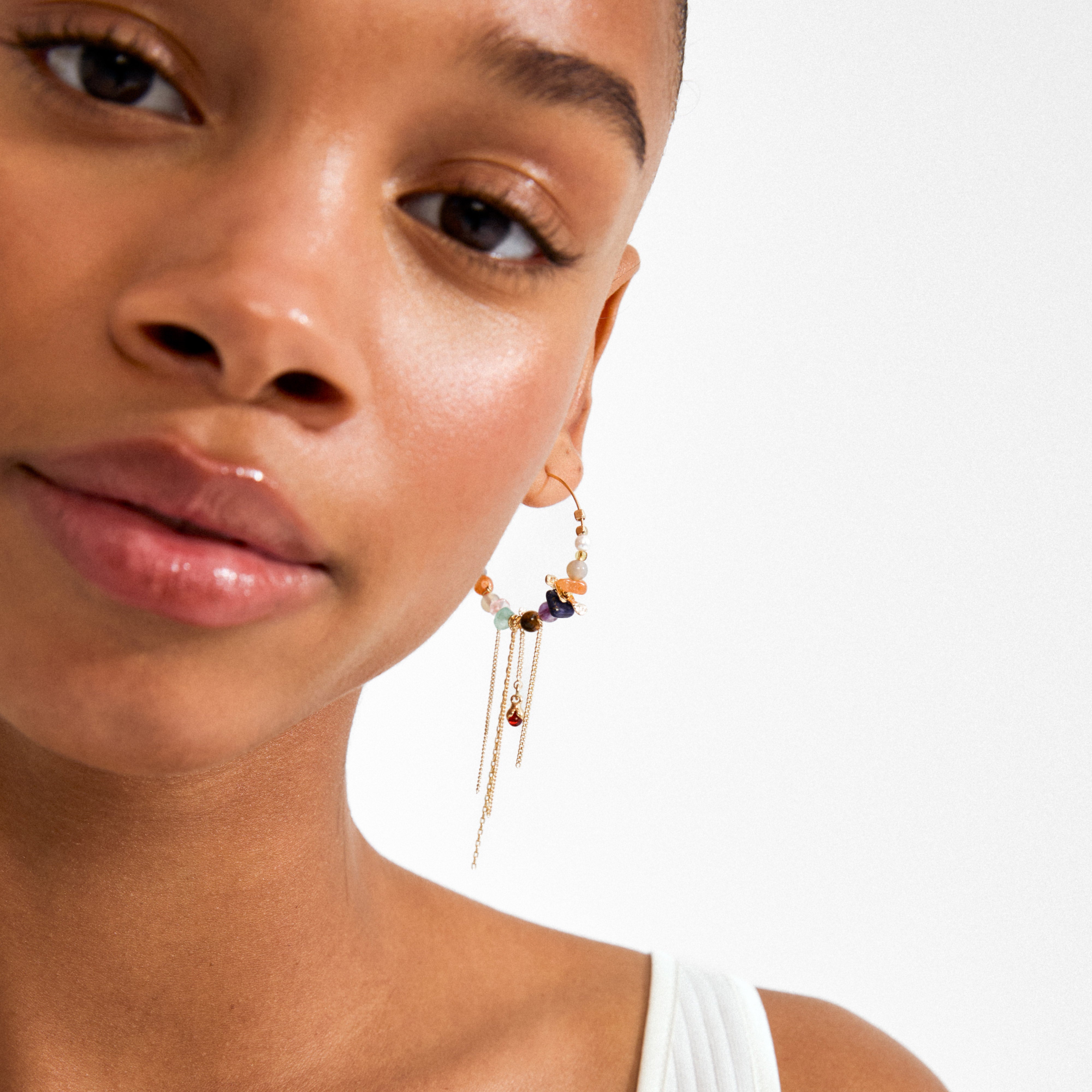 pilgrim-iris-creolen-goldplattiert-multi-edelstein-hoops image 2