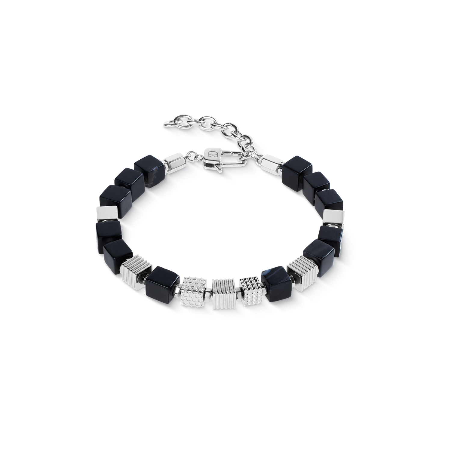 coeur-de-lion-armband-onyx-graphic-cubes-edelstahl-schwarz image 1