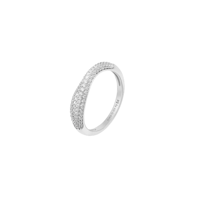xenox-flow-ring-925-sterlingsilber-rhodiniert-geschwungen-mit-zirkonia image 1