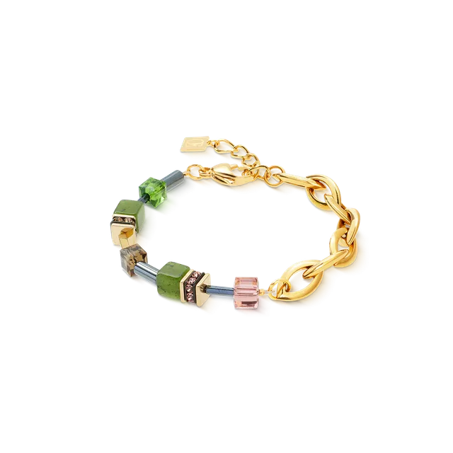 coeur-de-lion-geocube-chunky-chain-armband-gold-gr-n image 1