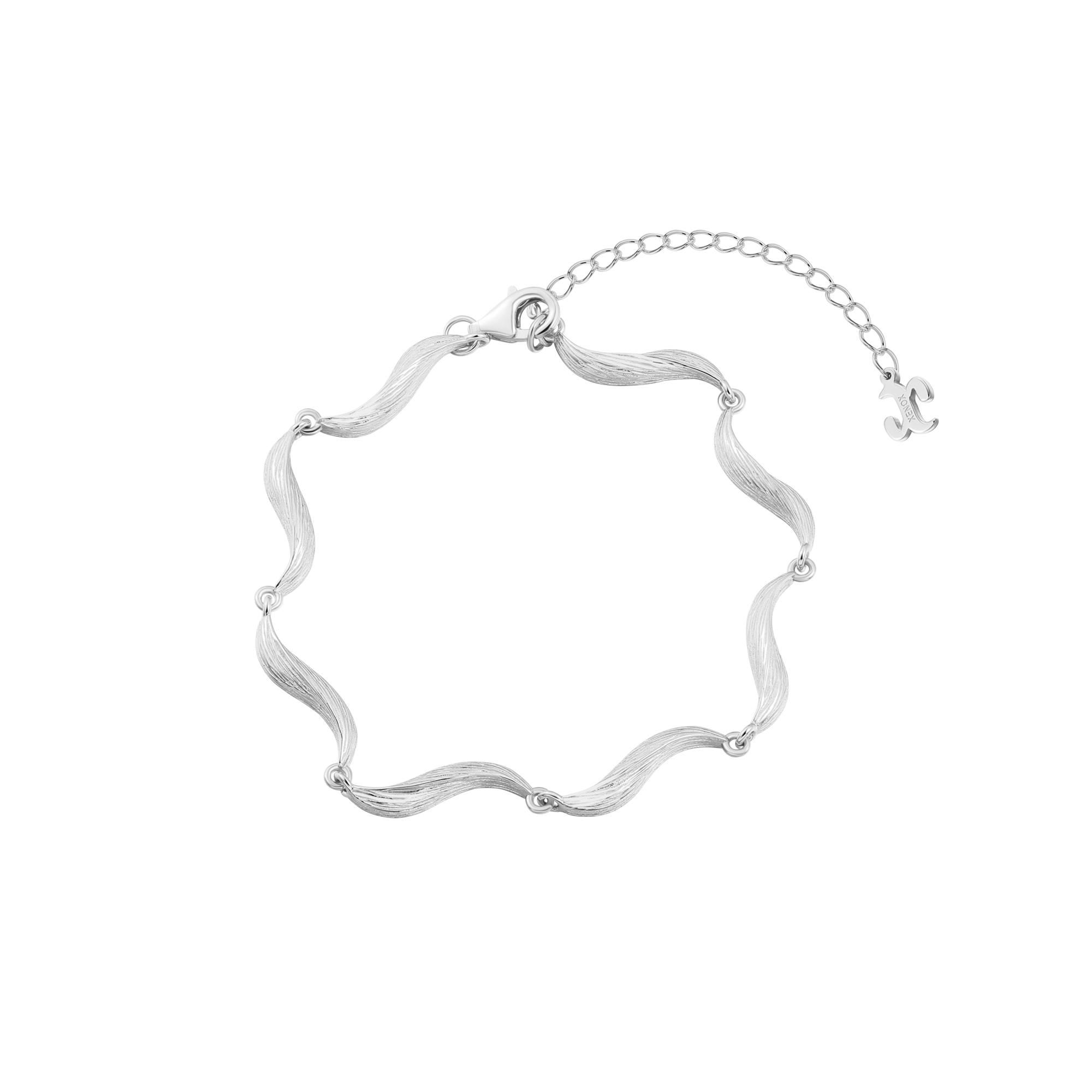 xenox-fiora-armband-925-sterlingsilber-rhodiniert-blattstruktur image 1