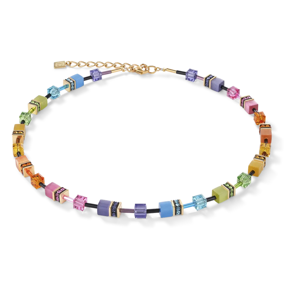 coeur-de-lion-geocube-halskette-multicolor-rainbow-gold image 1