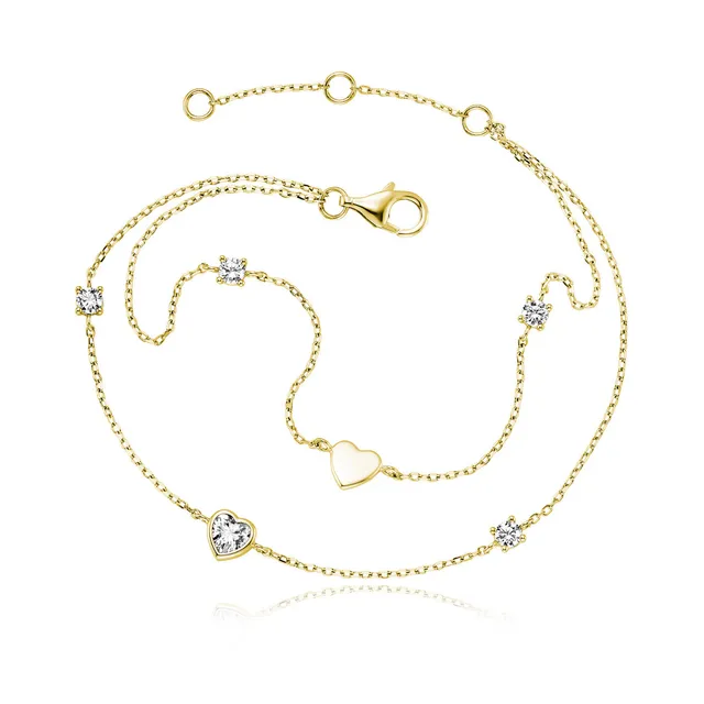 julie-julsen-double-armband-2-reihig-silber-925-vergoldet-mit-5-wei-en-zirkonia- image 1
