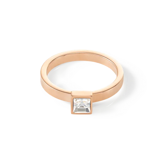 coeur-de-lion-brilliant-square-small-ring-ros-gold-kristall image 1
