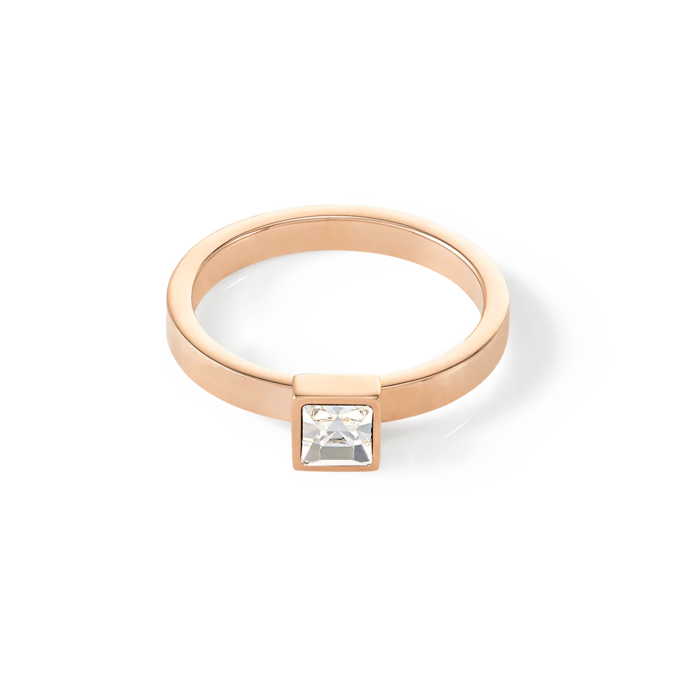 coeur-de-lion-brilliant-square-small-ring-ros-gold-kristall image 1