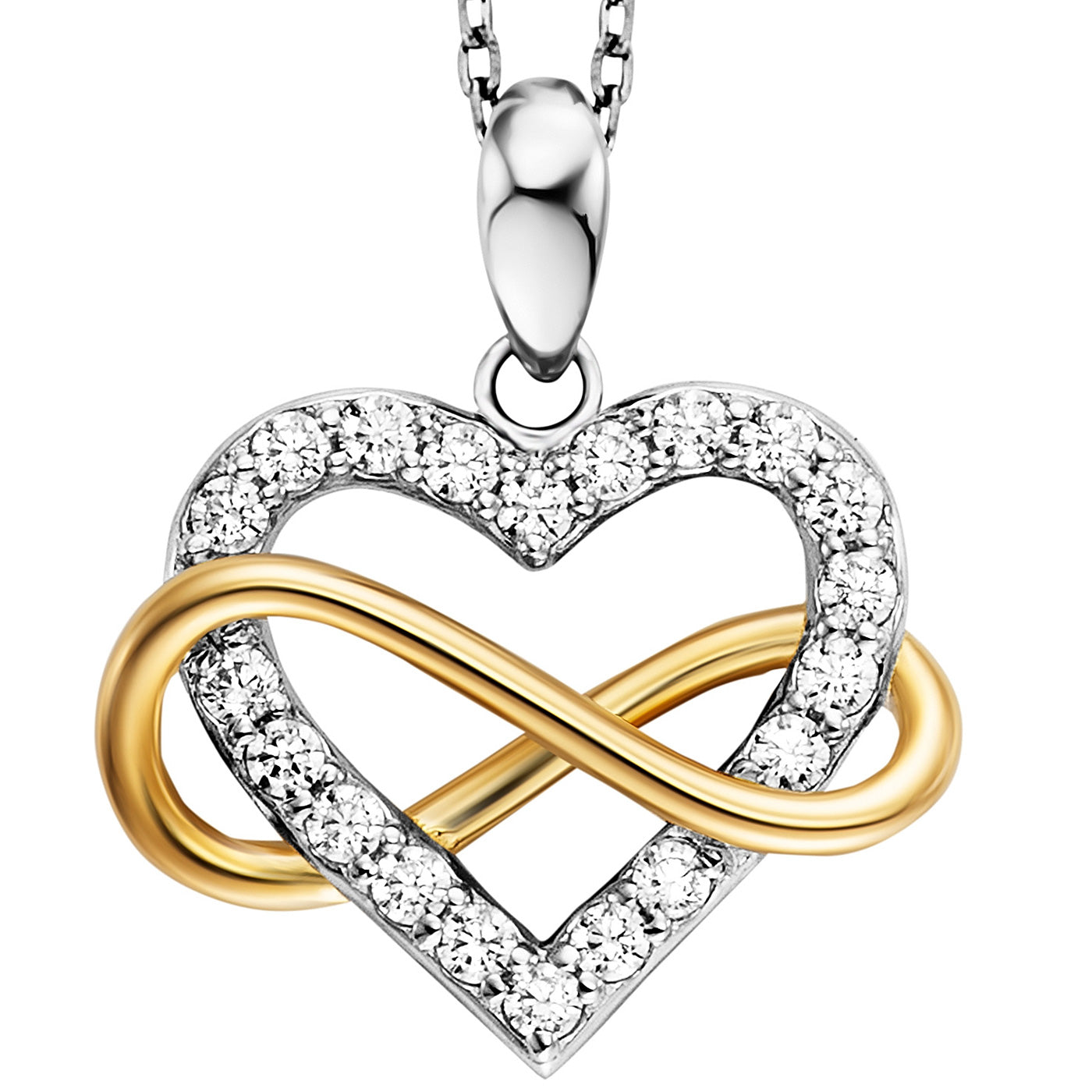 julie-julsen-kette-mit-anh-nger-heart-infinity-bicolor-mit-20-zirkonia-silber-92 image 3