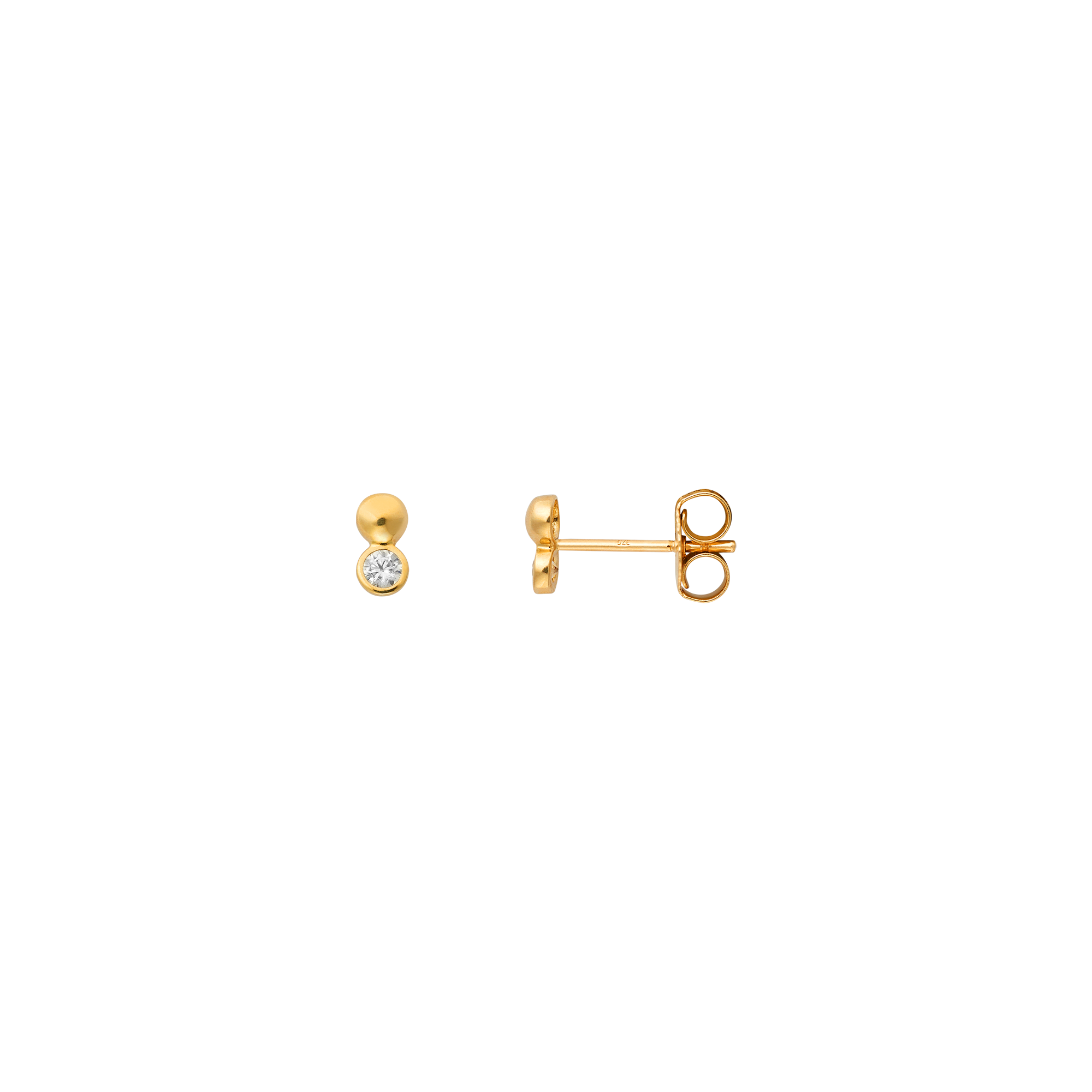 xenox-fine-duo-dot-ohrringe-585-gelbgold-mit-kugel-und-zirkonia image 1