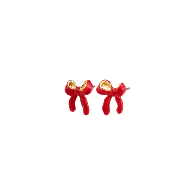pilgrim-sigrun-ohrstecker-schleife-rot-gold-plated-bow-studs image 1