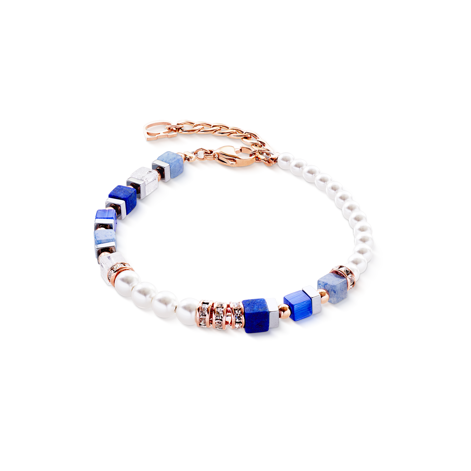 coeur-de-lion-precious-fusion-offset-armband-ros-gold-blau-18-cm image 1