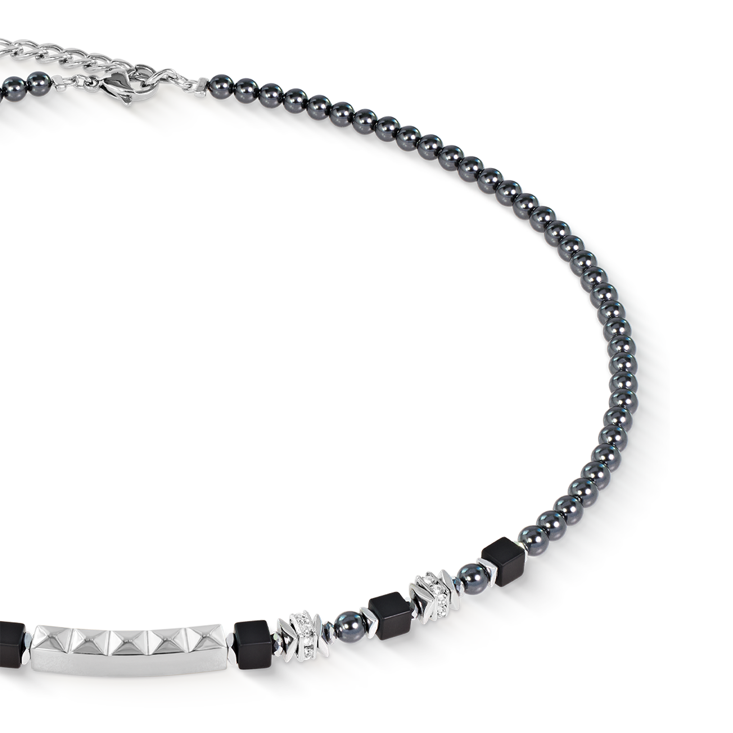 coeur-de-lion-halskette-beads-pearls-spike-anthracite-42-cm image 2