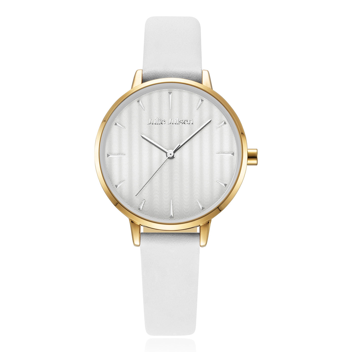 julie-julsen-damenuhr-pastell-vergoldet-wei-es-lederband-3-atm image 1