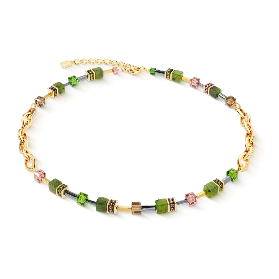 coeur-de-lion-geocube-chunky-chain-halskette-gold-gr-n image 1