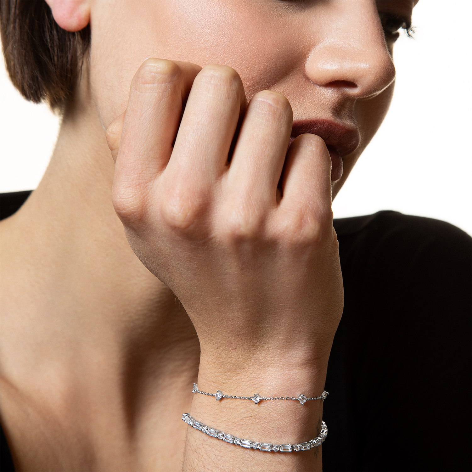 xenox-tennisarmband-925-sterlingsilber-rhodiniert-zirkonia-rund-und-eckig image 5