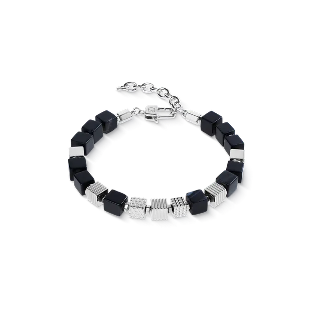 coeur-de-lion-armband-onyx-graphic-cubes-edelstahl-schwarz image 1