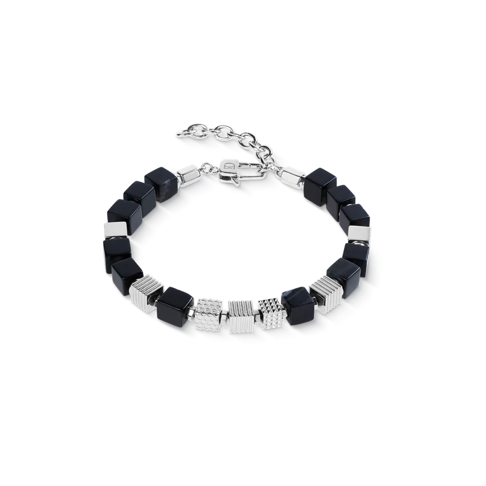 coeur-de-lion-armband-onyx-graphic-cubes-edelstahl-schwarz image 1