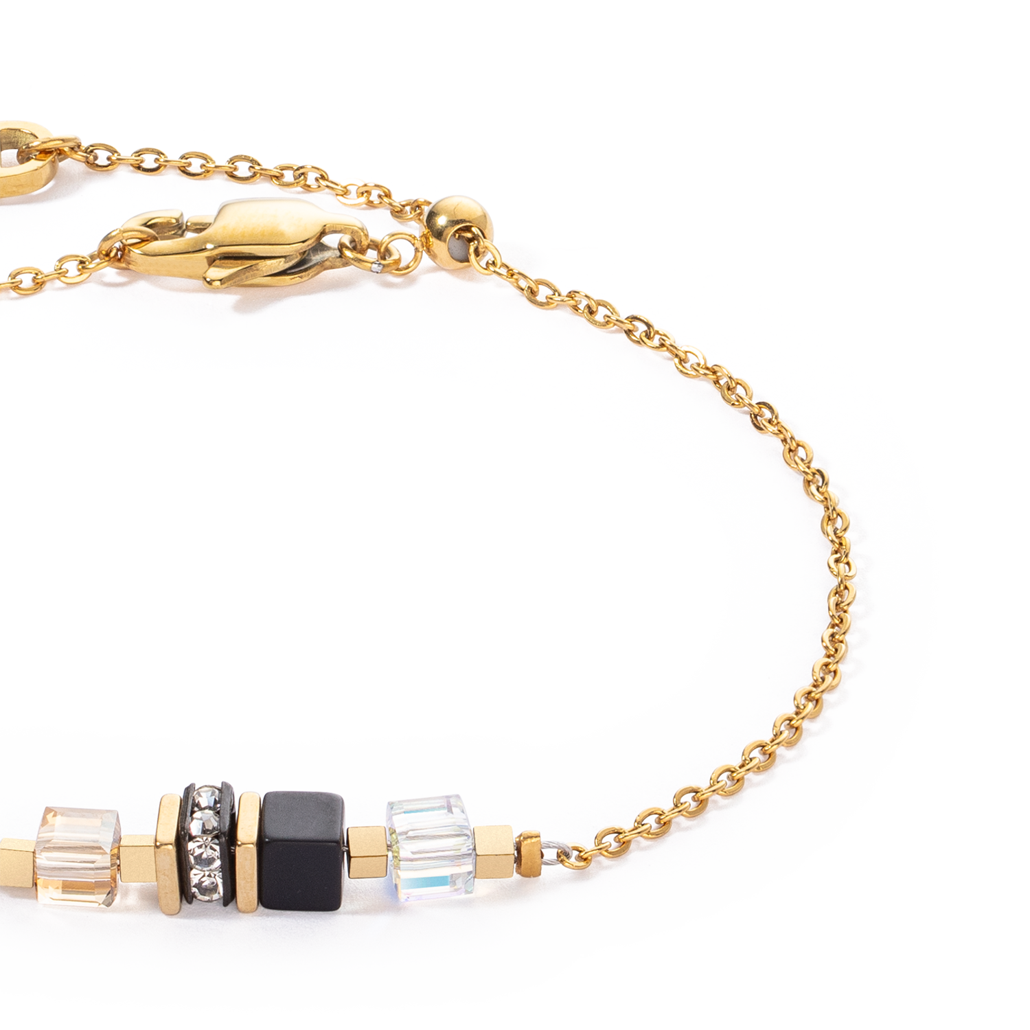 coeur-de-lion-armband-mini-cubes-chain-gold-schwarz image 2