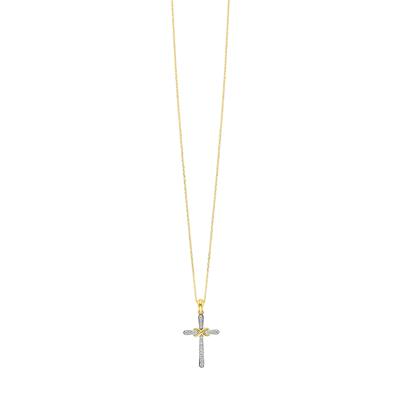 julie-julsen-infinity-cross-kette-mit-anh-nger-silber-vergoldet-mit-6-wei-en-zir image 4