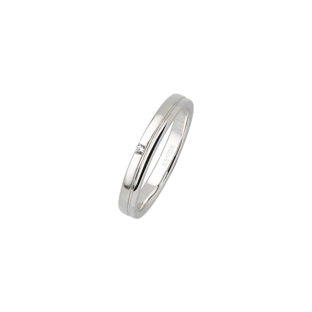 xenox-partnerring-925-sterlingsilber-rhodiniert-mit-zirkonia-stein image 1