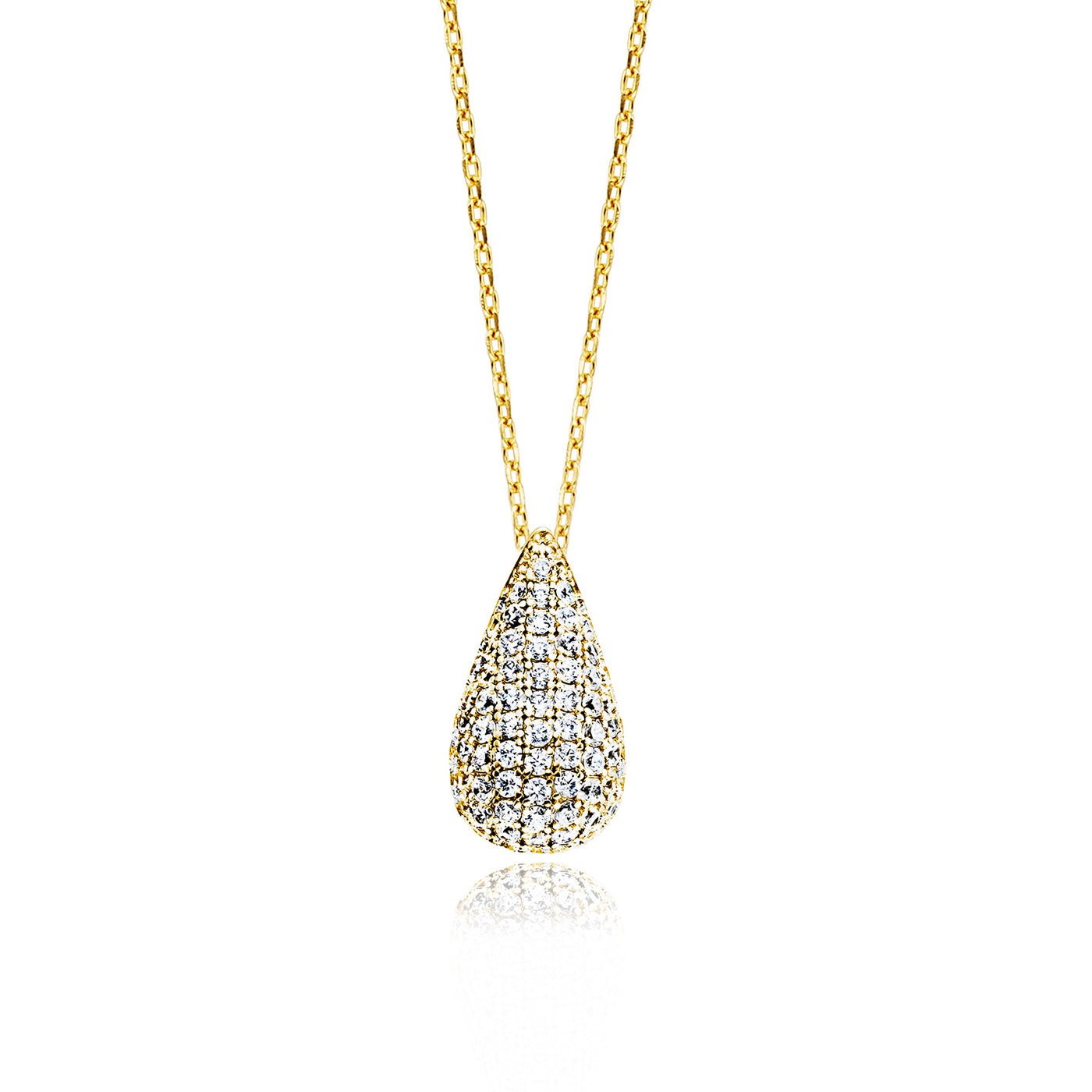 julie-julsen-crystal-drop-kette-mit-anh-nger-silber-vergoldet-mit-77-wei-en-zirk image 1