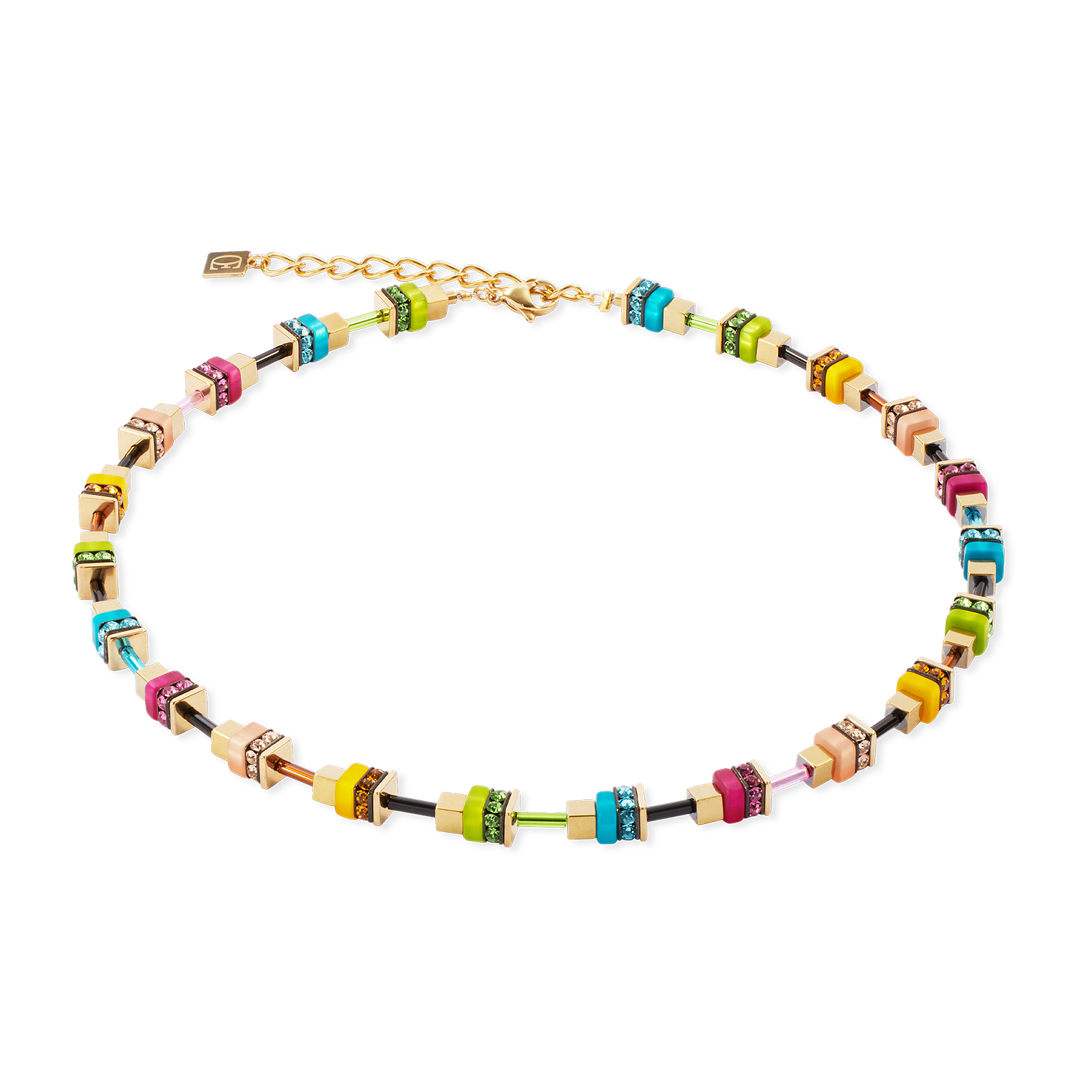 coeur-de-lion-geocube-halskette-boho-sunset-cube-rainbow-multicolor image 1
