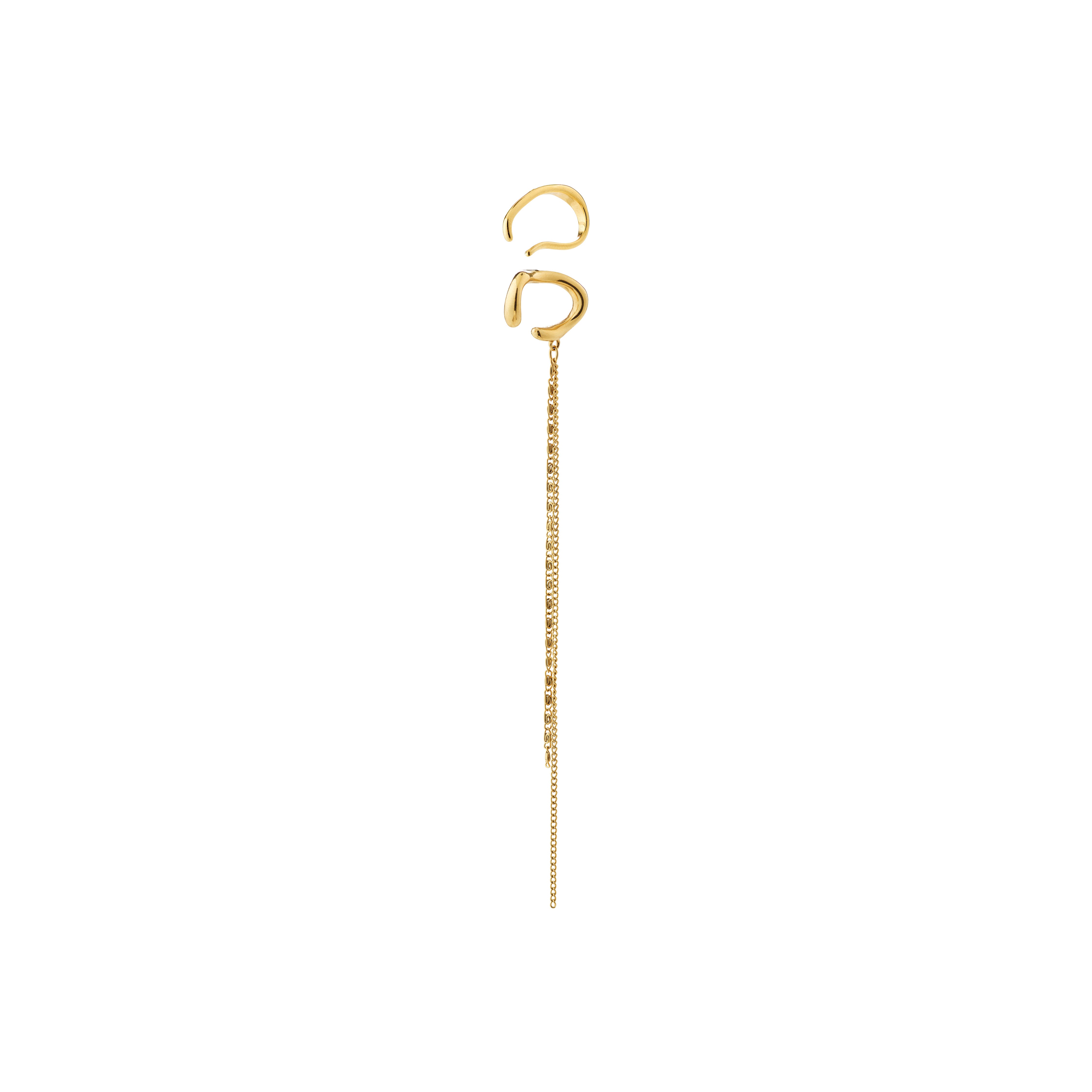 pilgrim-evon-ear-cuff-set-2-in-1-vergoldet-mit-kette image 1