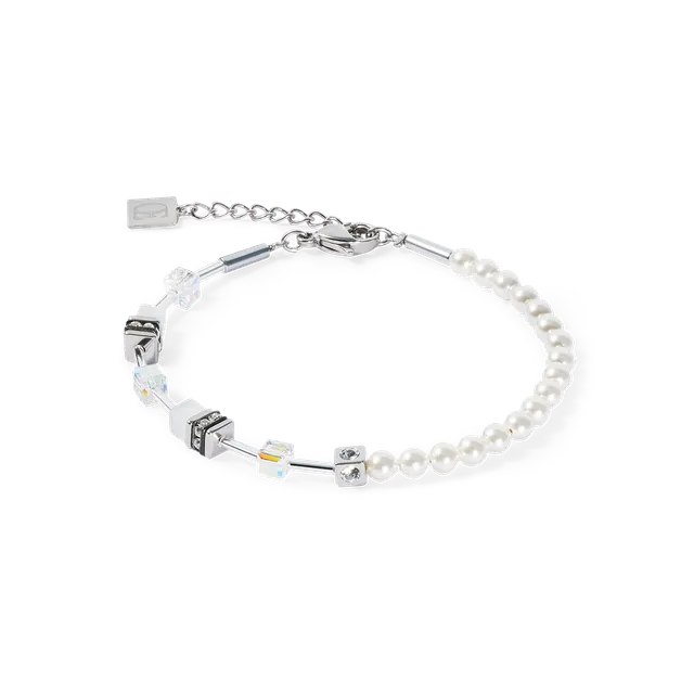 coeur-de-lion-geocube-mini-fusion-pearls-armband-silber-wei image 1