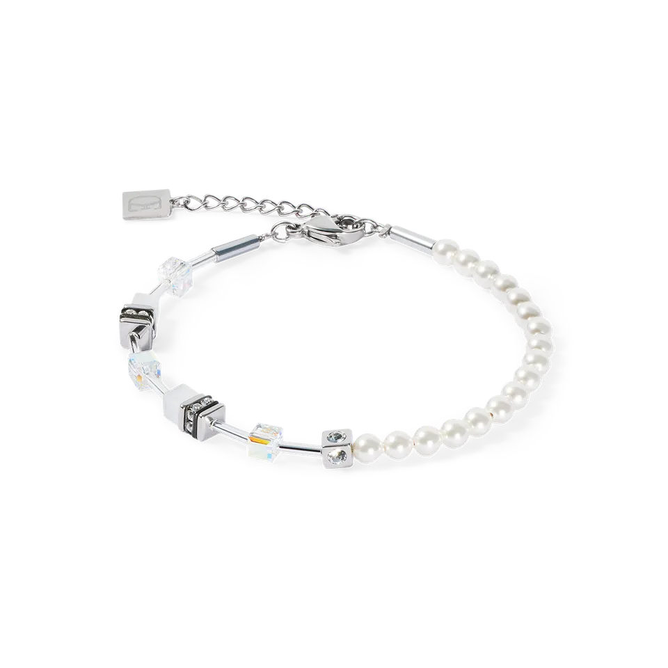 coeur-de-lion-geocube-mini-fusion-pearls-armband-silber-wei image 1