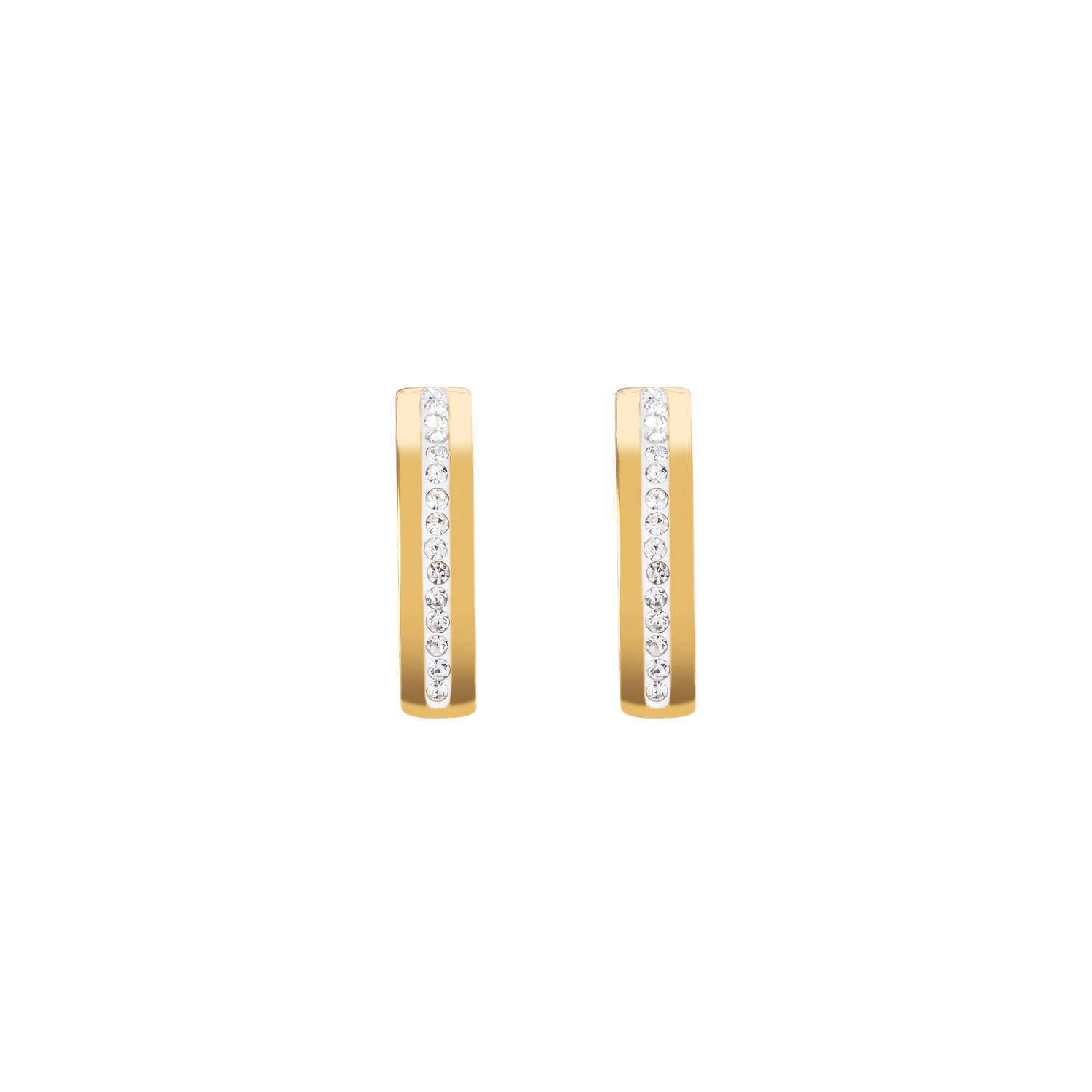 coeur-de-lion-ohrstecker-edelstahl-gold-kristall-pav-streifen image 1