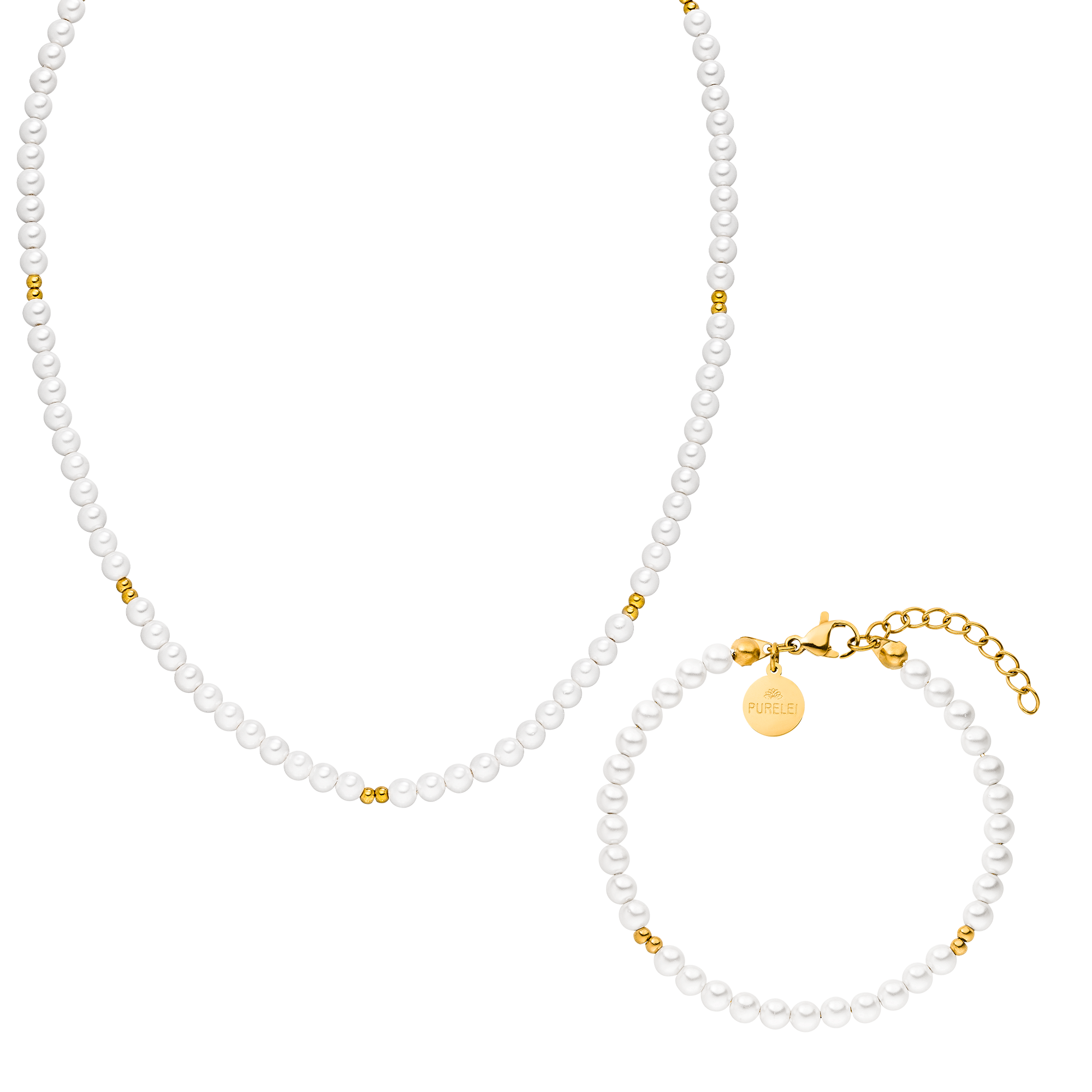 purelei-timeless-elegance-set-muschelperlen-halskette-und-armband image 1