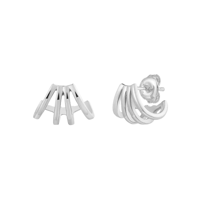 xenox-quartet-creolen-925-sterlingsilber-rhodiniert image 1