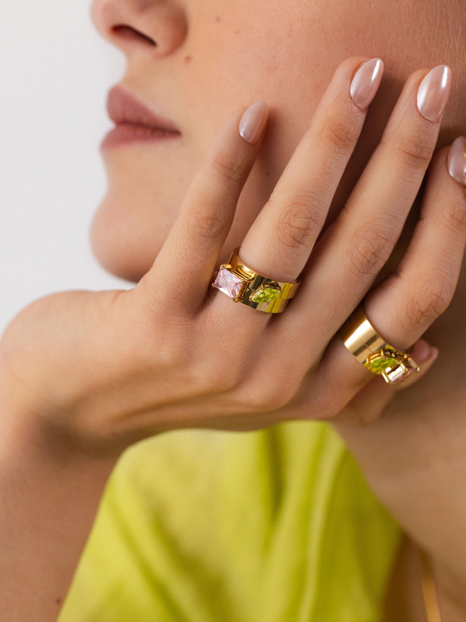 purelei-bold-gem-ring-set-ring-stack-edelstahl-in-gold-ros-gold-silber image 3