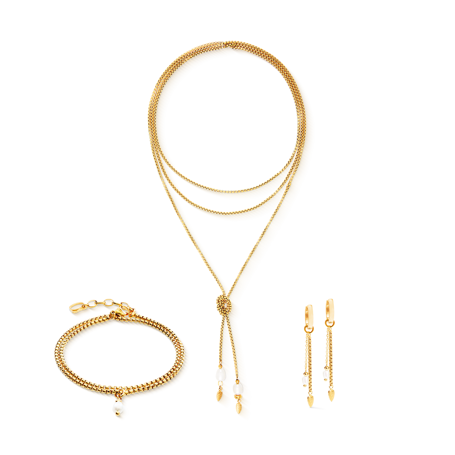 coeur-de-lion-serene-knot-chain-armband-gold-mit-s-wasserperle image 3