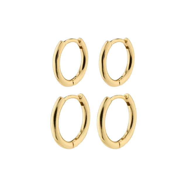 pilgrim-leaf-2-in-1-set-creolen-vergoldet-4-mini-hoops image 1