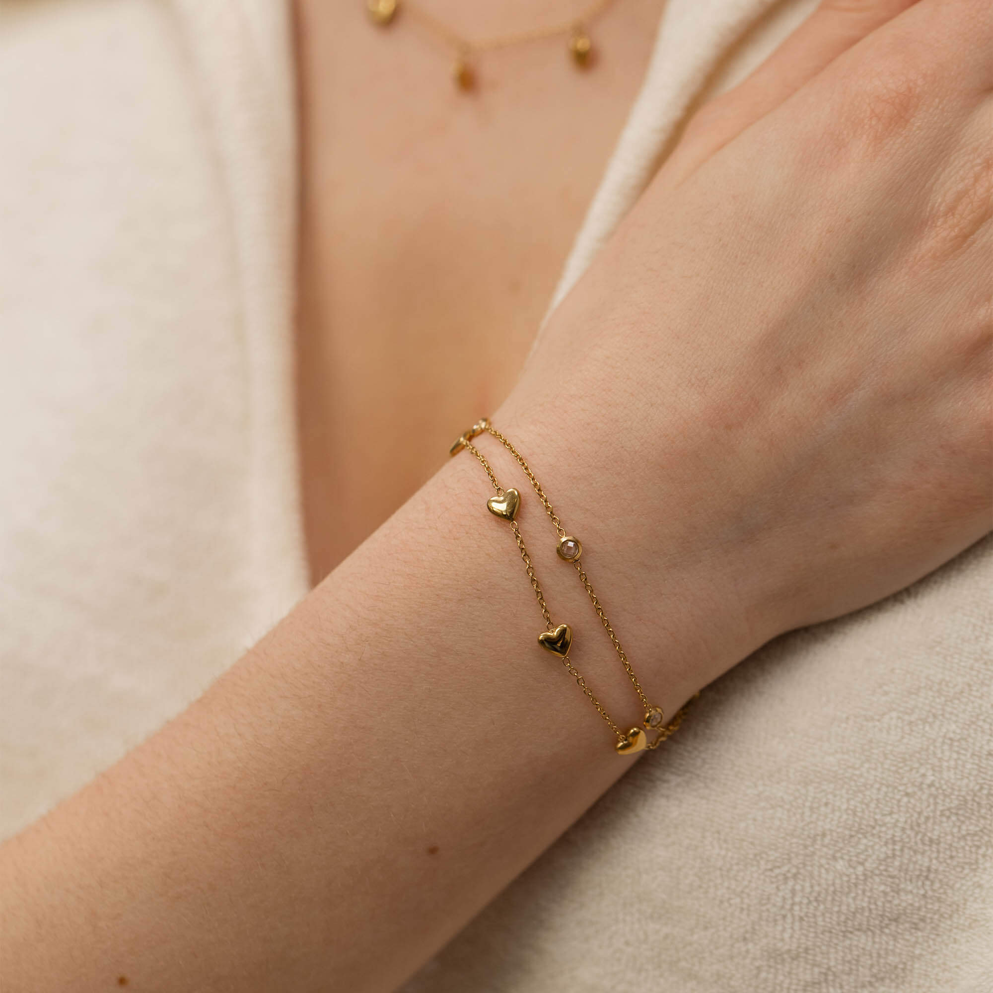 purelei-glitter-heart-armband-zweireihig-gold-ros-gold-silber image 2