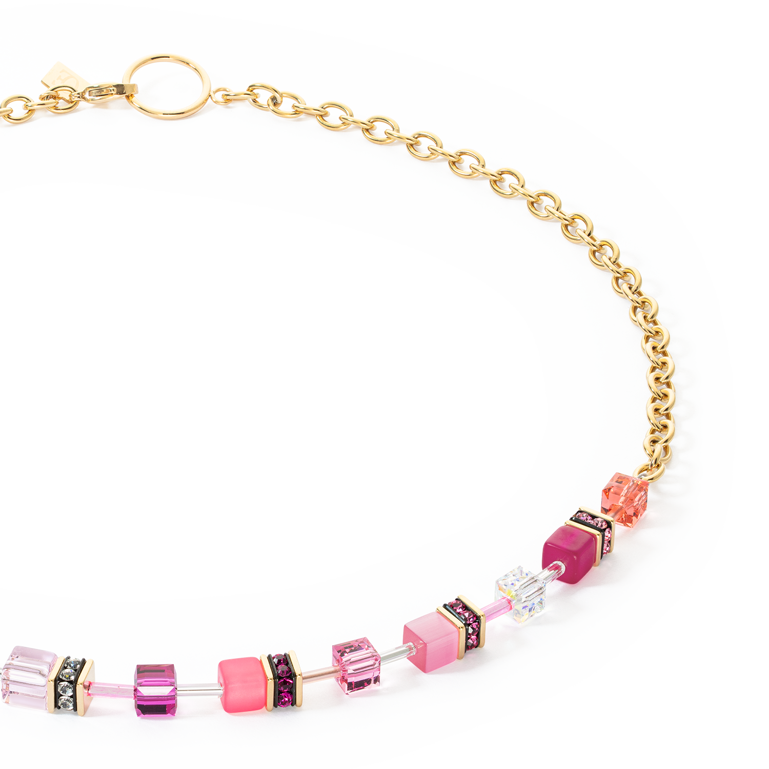 coeur-de-lion-geocube-iconic-chain-halskette-gold-magenta image 2