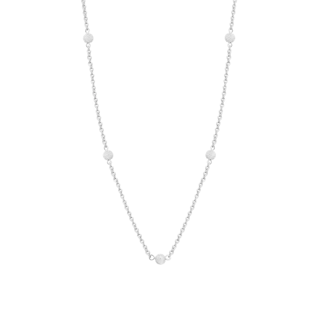 xenox-dusted-glow-halskette-925-sterlingsilber-rhodiniert-mit-struktur-kugeln image 1