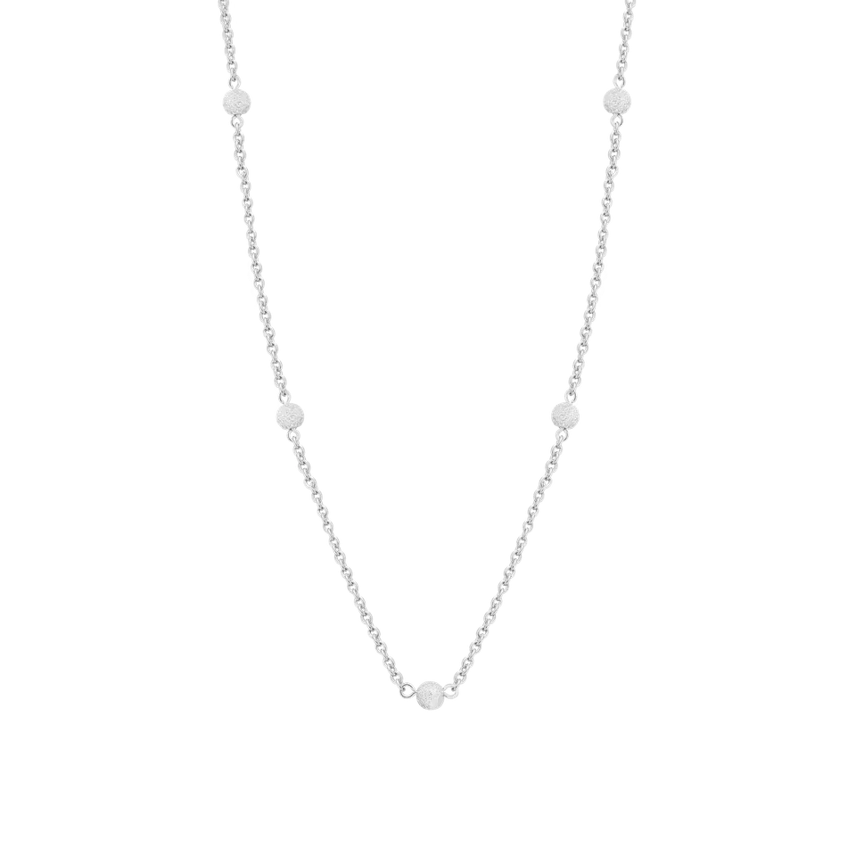 xenox-dusted-glow-halskette-925-sterlingsilber-rhodiniert-mit-struktur-kugeln image 1