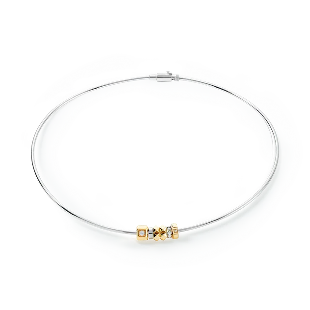 coeur-de-lion-elements-collection-halsreif-bicolor-fine-edition-silber-gold-42-c image 1