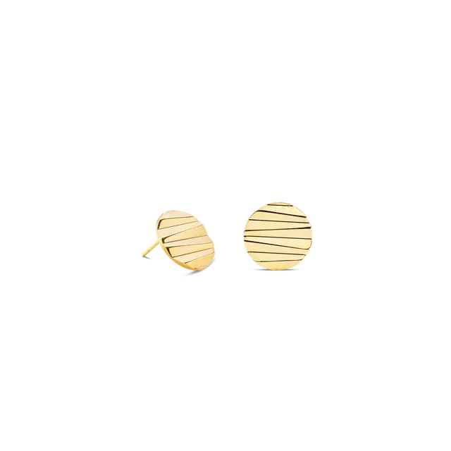 coeur-de-lion-iconic-collection-ohrstecker-round-wave-gold-1-3-cm image 1