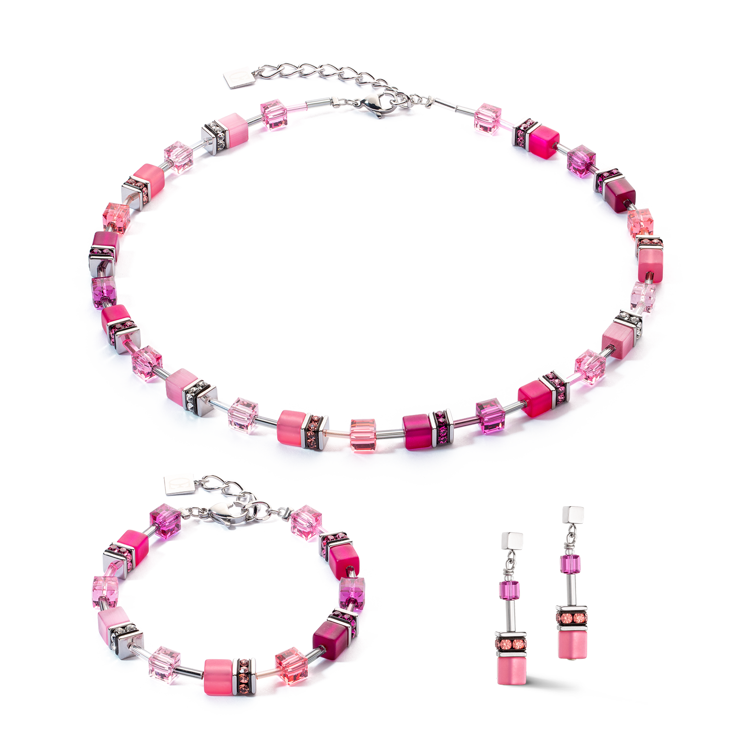 coeur-de-lion-geocube-iconic-ohrringe-viva-magenta image 3