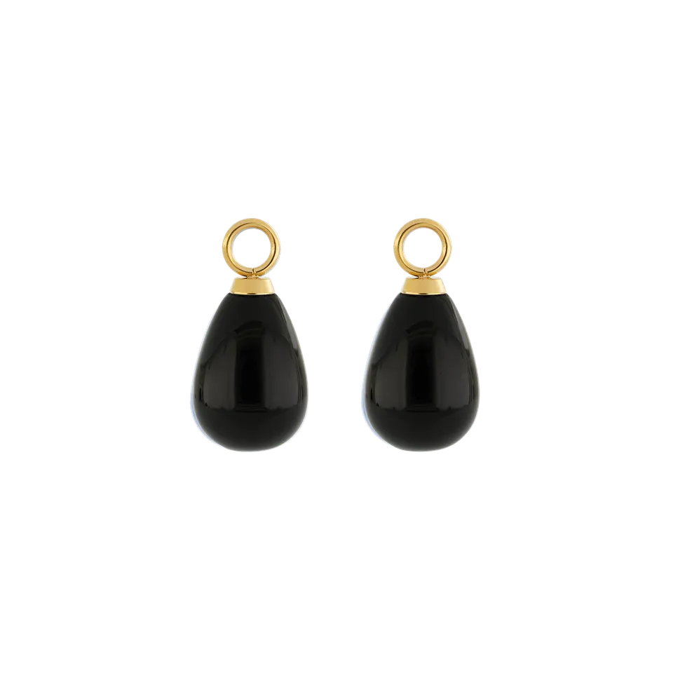 coeur-de-lion-ear-me-up-charm-tropfen-gold-schwarz-onyx-paar image 1