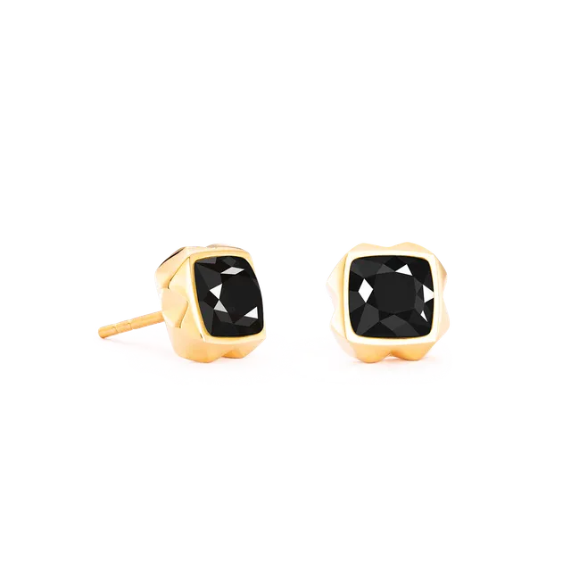 coeur-de-lion-spikes-square-onyx-ohrstecker-gold-schwarz image 1