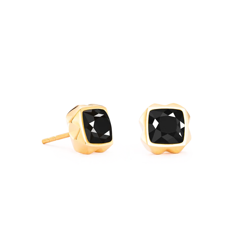 coeur-de-lion-spikes-square-onyx-ohrstecker-gold-schwarz image 1