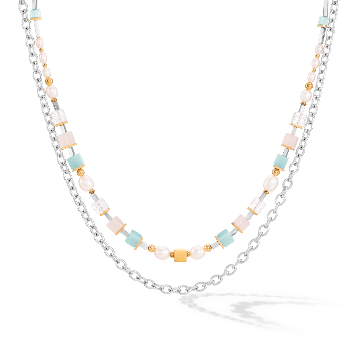 coeur-de-lion-halskette-cool-romantic-cubes-pearls-bicolor image 4