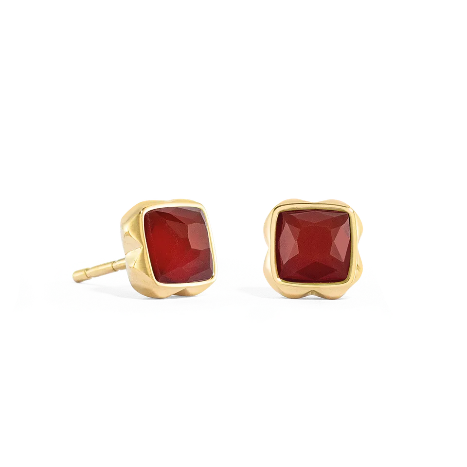 coeur-de-lion-birthstone-januar-ohrringe-roter-achat-gold-geburtsstein-0-8-cm image 1