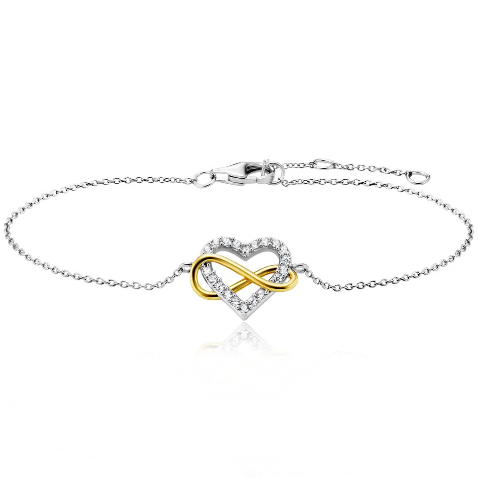 julie-julsen-armband-infinity-heart-bicolor-mit-20-wei-en-zirkonia image 1