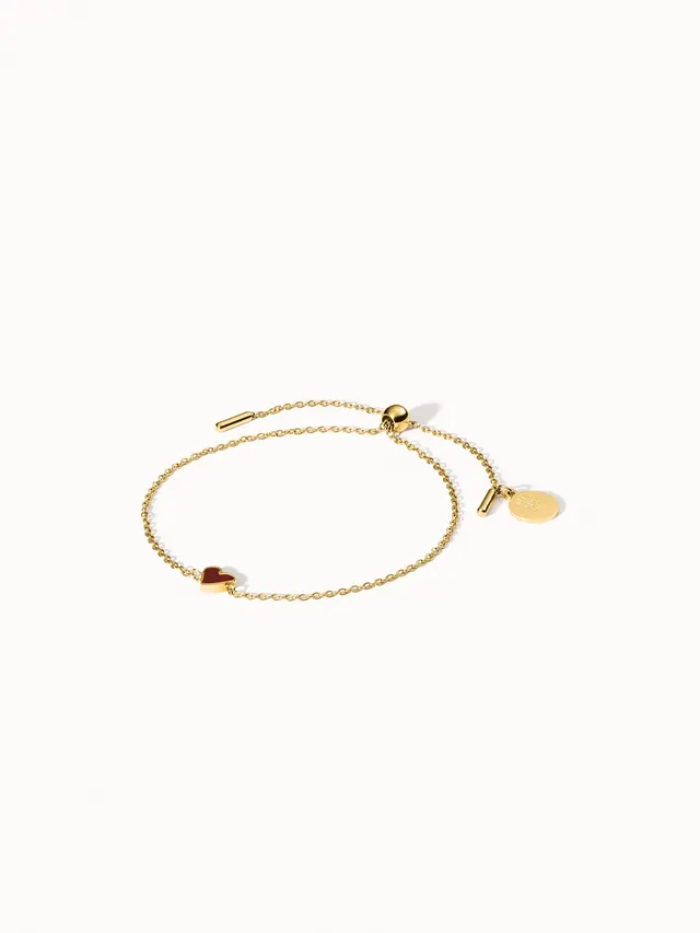 purelei-mahina-club-memory-armband-mit-herz-bordeauxrot-verstellbar-mit-kugelver image 1