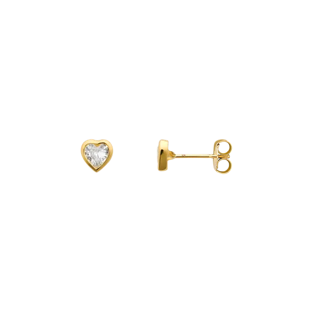 xenox-fine-herz-ohrringe-585-gelbgold-mit-zirkonia-herzschliff image 1