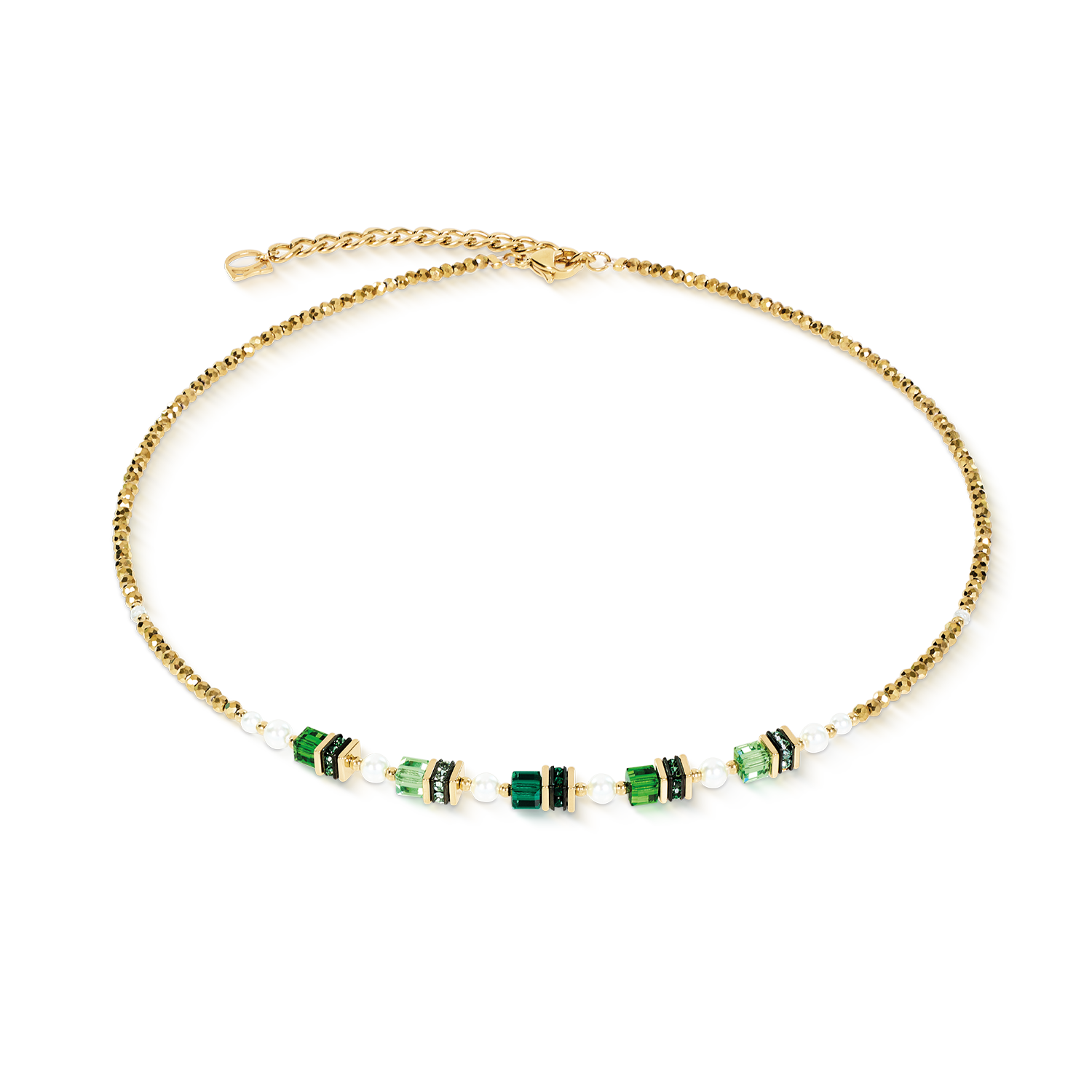 coeur-de-lion-halskette-sparkling-princess-gold-emerald-42-6-cm image 1