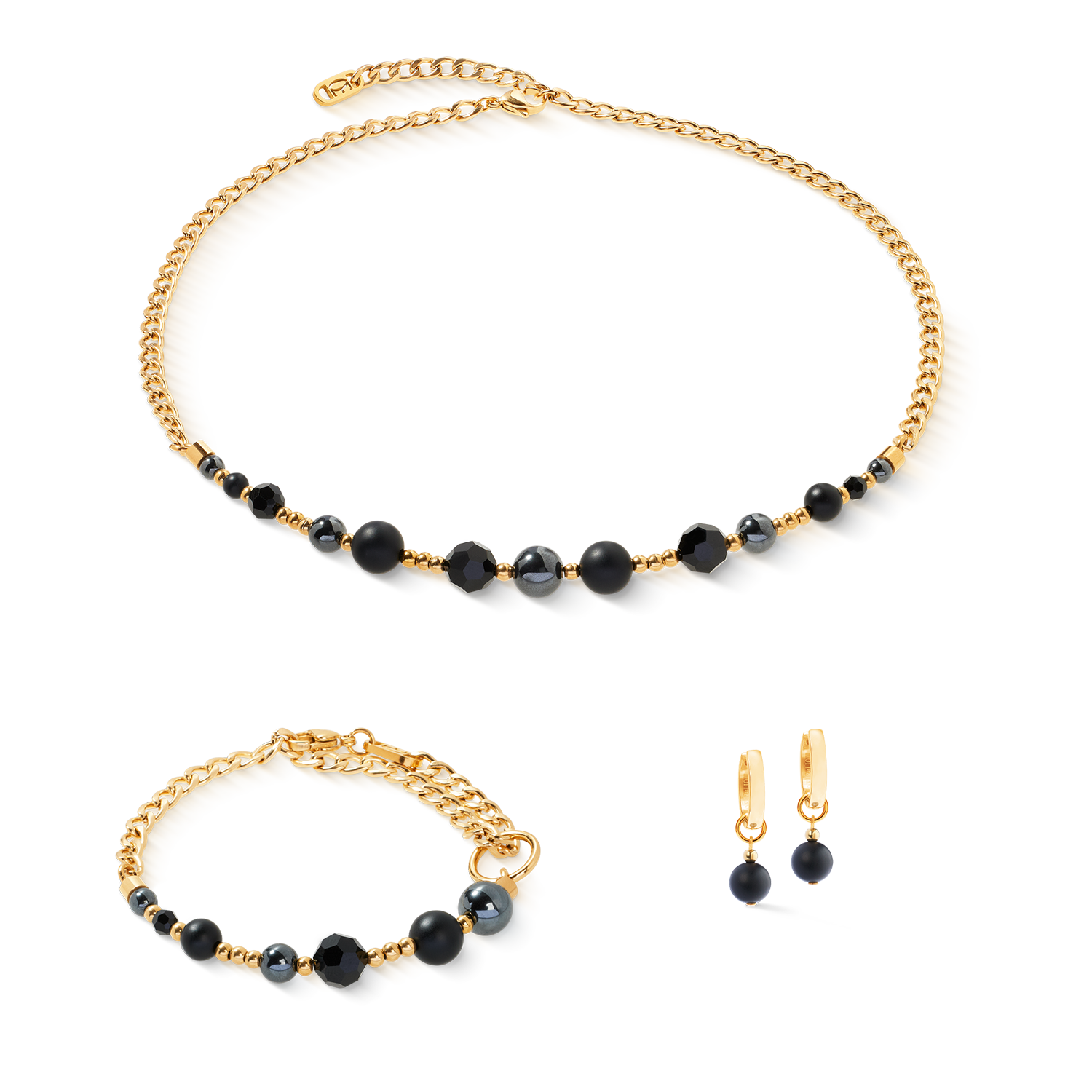 coeur-de-lion-pure-spheres-halskette-gold-schwarz image 3